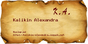 Kalikin Alexandra névjegykártya